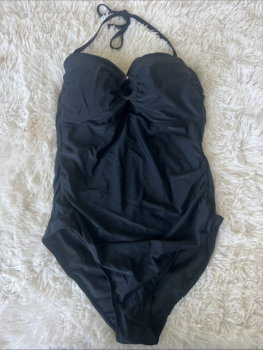 NWT DACI Black Ruched Tummy Control Swimsuit XXL 🦋